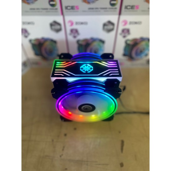 ZOKO İCE 5 4 BAKIR BORULU 2 X 12 CM AUTO RGB AMD/İNTEL İŞLEMCİ SOĞUTUCU